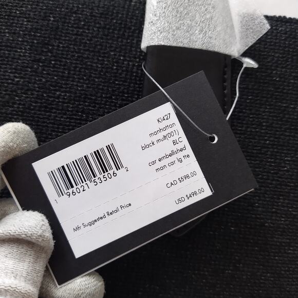 Kate Spade New York Manhattan Black Canvas Car Embellished Large Tote Bag NWT - Picture 10 of 16